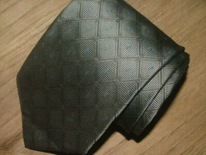 CORBATA PARA HOMBRE JOS A BANK 100% SEDA HECHA EN ITALIA GRIS AZUL NEGRO GEOMÉTRICA #0281 - Imagen 1 de 5