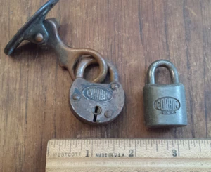 Lot of 2: vintage CORBIN small padlocks - no keys - Picture 1 of 6