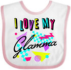 Inktastic I Love My Glamma- 80s Retro Style Baby Bib Grandma Grandmother New Fun