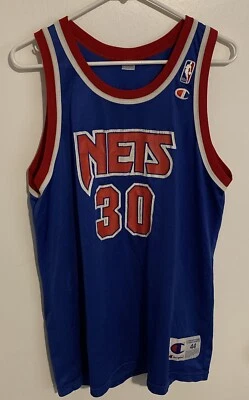 KERRY KITTLES Vtg 1990’s Champion New Jersey Nets #30 Jersey Men’s Size 44 - Image 1 of 4