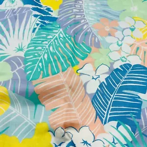 1980er Vintage Palmblätter Pastell Stoff 2,5 Yd Peter Pan Stoffe Lanai Florida - Bild 1 von 5