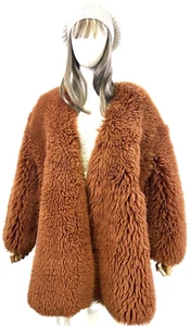 New Women's THICK Genuine Merino Sheepskin Oversized Coat US M/L - Picture 1 of 9