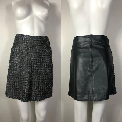 Falda De Colección Gianni Versace Cuero Negro Tejido Cadena XS Foto 1 de 4