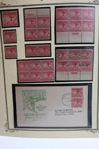#716 US POSTAGE STAMP SHEET 1932 OLYMPIC WINTER GAMES 2C SALISBURY CONN CANCEL - Picture 1 of 5