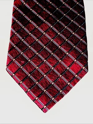 "Corbata clásica para hombre Valerio Garati 100 % seda rojo diamante patrón 3,75"" X 60""" Foto 1 de 4