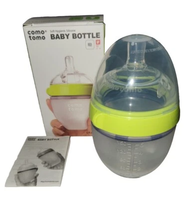 Biberón Comotomo Natural Feel 5 OZ flujo lento 0-3 m pecho a biberón anticólicos Foto 1 de 4