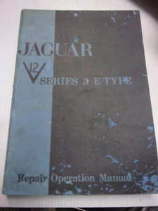 Jaguar V12 Series 3 E-Type Repair Operation Manual E165-3 1971 w/ 1971 brochure - Picture 1 of 6