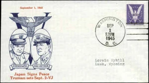 WWII Patriotic --Japan Signs Peace Treaty 9/1/45 McIntyre Sherman Unlisted - Picture 1 of 1