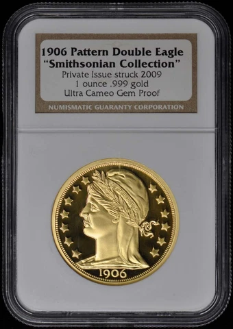 1906 1 oz Gold Pattern Double Eagle Smithsonian Proof Struck 2009 NGC Cover