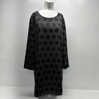 Vestido Bryn Walker Hester Cambio Midi Manga Larga Lunares Gris Negro Talla Mediana Foto 1 de 4