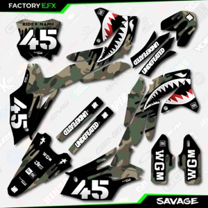 Woodland Savage Camo Graphics Kit fits 16-18 Kawasaki KXF450 KX450F  Plate Decal - Picture 1 of 5