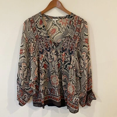 Joie Women’s 100% Silk Pullover blouse with Under tank Size S Paisley Floral - Image 1 of 4