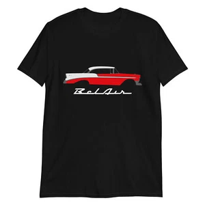 1956 Chevy Bel Air Red Antique Car Collector Cars 56 Belair T-Shirt - Picture 1 of 7