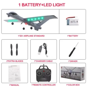 RC Plane 20 Minutes Flight Time Glider Toy Plane with LED 2.4G Remote Control Ha - Picture 1 of 14