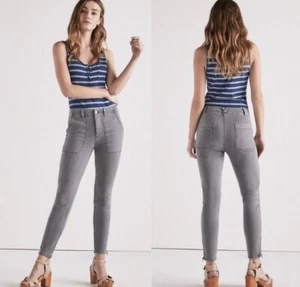 LUCKY BRAND Girlfriend high-rise slimming Utility Pant womens size 12 - Picture 1 of 6