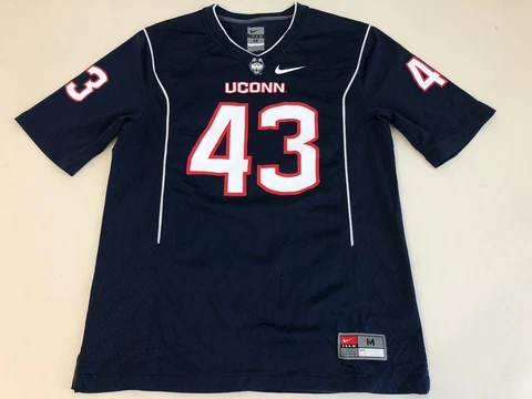 BLUE NIKE UCONN HUSKIES FOOTBALL JERSEY MENS SIZE M MEDIUM Cover