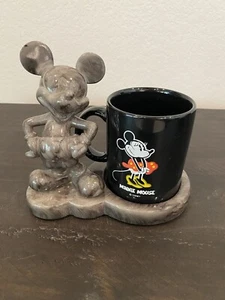 Disney Mickey Mouse "Faux Marble" Cup Holder And Minnie Mouse Coffee Mug - Picture 1 of 6