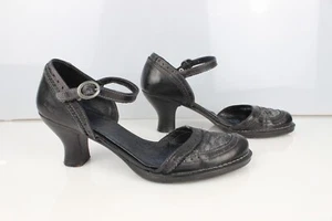 Zapatos De Tacón Abiertos De Cuero Negro Y Encaje ART T 38 / 39 Buen Estado - Imagen 1 de 13