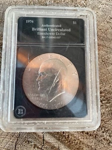 Eisenhower 1976 Dollar $1 Authenticated Brilliant Uncirculated BA17-00040-007 - Picture 1 of 2