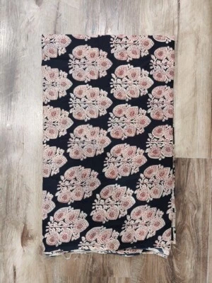 25 Yard Hand Block Print Handmade Cotton Indian Natural Sanganeri Print Fabric - Image 1 of 3