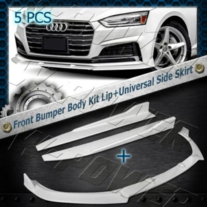 Painted White For 2017-18 Audi A5 B9 Model Front Bumper Lip + Side Skirt 5PCS - Picture 1 of 10