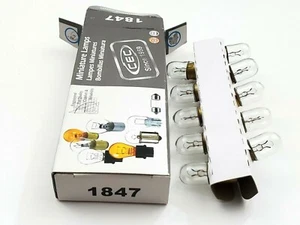 Box of 10 CEC 1847 Miniature Lamps 6.3 Volt 0.945 Watts BA9S Base 5000 HRS AVG - Picture 1 of 9