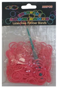 Coloridas bandas de telar mezcla, clips y gancho 300 bandas - rosa - Imagen 1 de 1