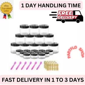 4 oz Small Plastic Containers with Lids 24 Pack Plastic Jars with Lids + Small - Picture 1 of 3