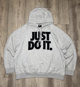 Black Tag Nike Just Do It Pullover Hoddie In Grau Gr. XL Vintage 90s Y2K Retro - Bild 1 von 8