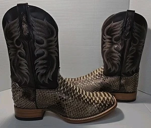 Size 13D Cody James Men's Exotic Python Western Boots - Broad Square Toe - Picture 1 of 10