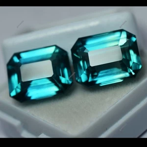 19.45 Ct Natural Montana Sapphire CERTIFIED Loose Gemstone Emerald Shape - Picture 1 of 11