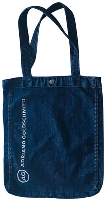 Bolso de compras de hombro Adriano Goldschmied AG azul vaquero cierre a presión Foto 1 de 4