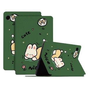 For Galaxy Tab A9 8.7 Smart Cover PU Leather Cartoon Pattern Stand - Cute Rabbit - Picture 1 of 5