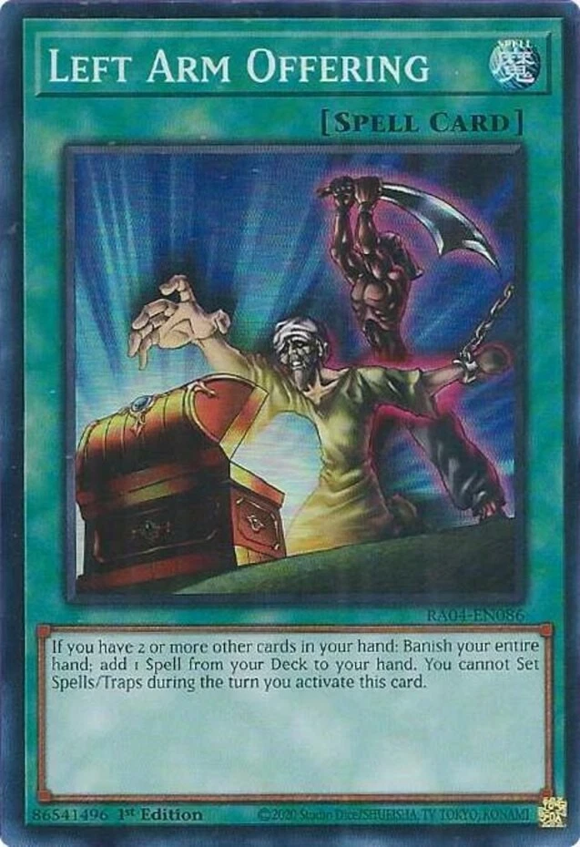 Left Arm Offering - RA04-EN086 - Super Rare - 1st Edition Near Mint Yugioh! Card - Image 1 of 1