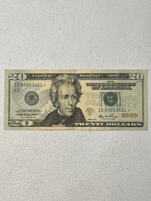 Series 2006 $20 Dollar Low SN Star federal reserve notes IE00003451* - Image 1 of 2