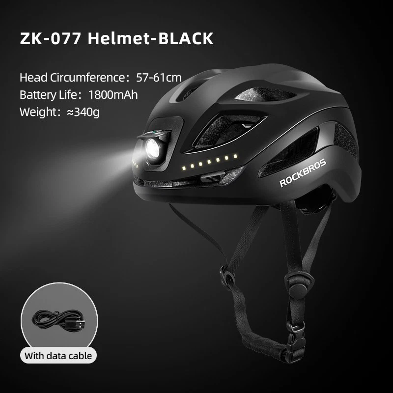 ROCKBROS Cycling Light Helmet EPS Taillight Bicycle Helmet USB Ultralight Helmet - Image 1 of 4