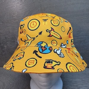 Size M/L DHL Parcel Delivery Themed Bucket Hat Orange Adult Travel Plane Flying - Picture 1 of 10
