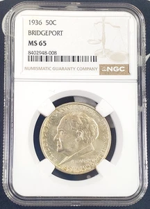 1936-P US Bridgeport Commemorative - NGC Graded MS65 *Gorgeous Appeal* - Picture 1 of 4