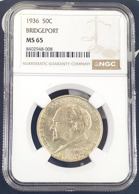 1936-P US Bridgeport Commemorative - NGC Graded MS65 *Gorgeous Appeal* - Image 1 of 4