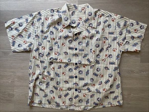 Lionel Trains Button Up Shirt Camp Collar Mens Size Large Short Sleeve B2 - Picture 1 of 12