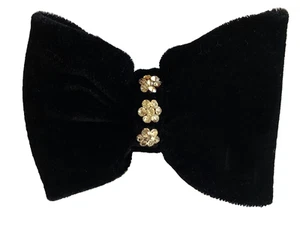 Schwarze Samt Haarschleife Damen Mädchen Blume Strass Akzente Accessoires Geschenke - Bild 1 von 3