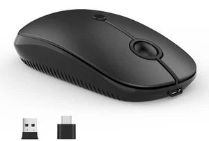 NEW Vssoplor USB C Wireless Mouse Rechargeable Dual Mode Silent for PC Laptop - Picture 1 of 9