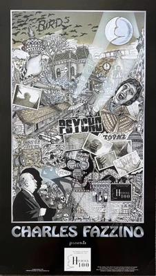 Charles Fazzino HITCHCOCK Hand Signed Poster Psycho The Birds Topaz Frenzy Marni - Image 1 of 4