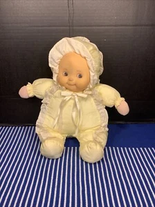 Vintage-14”  Dandee SOFT EXPRESSIONS BABY DOLL RATTLE Plush Toy Yellow - Picture 1 of 4