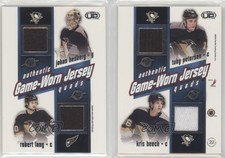 2002-03 Pacific Heads Up Game-Worn Jersey Quads Johan Hedberg Robert Lang #22