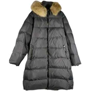 Michael Kors Women's Jacket Down Puffer 3X Steel Gray Faux Fur Hooded Maxi Coat - Picture 1 of 8