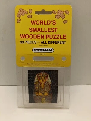 VINTAGE KARNAN WORLD'S SMALLEST WOODEN PUZZLE - PHARO - 99 PIECES - SWEDEN - Image 1 of 3