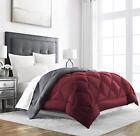 All Seasons Size Comforter - Reversible - Cooling, Twin/Twin XL Burgundy/Grey