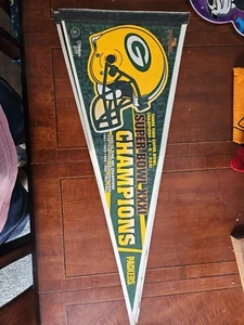 Vintage 1997 NFL Super Bowl XXXI Champion Pennant Green Bay Packers - Picture 1 of 1