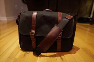 Ona Brixton Black Waxed Canvas Camera & 13" Laptop Messenger Bag - Picture 1 of 5